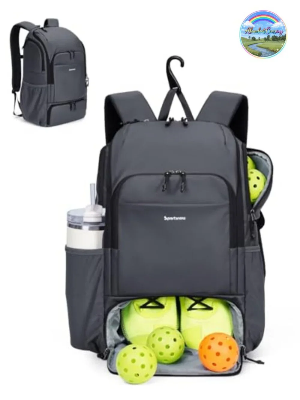 Waterproof Pickleball Bag with Shoe Compartment for Men Women 30L